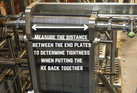 Brewery Heat Exchanger Maintenance - Measure the Distance Between the End Plates